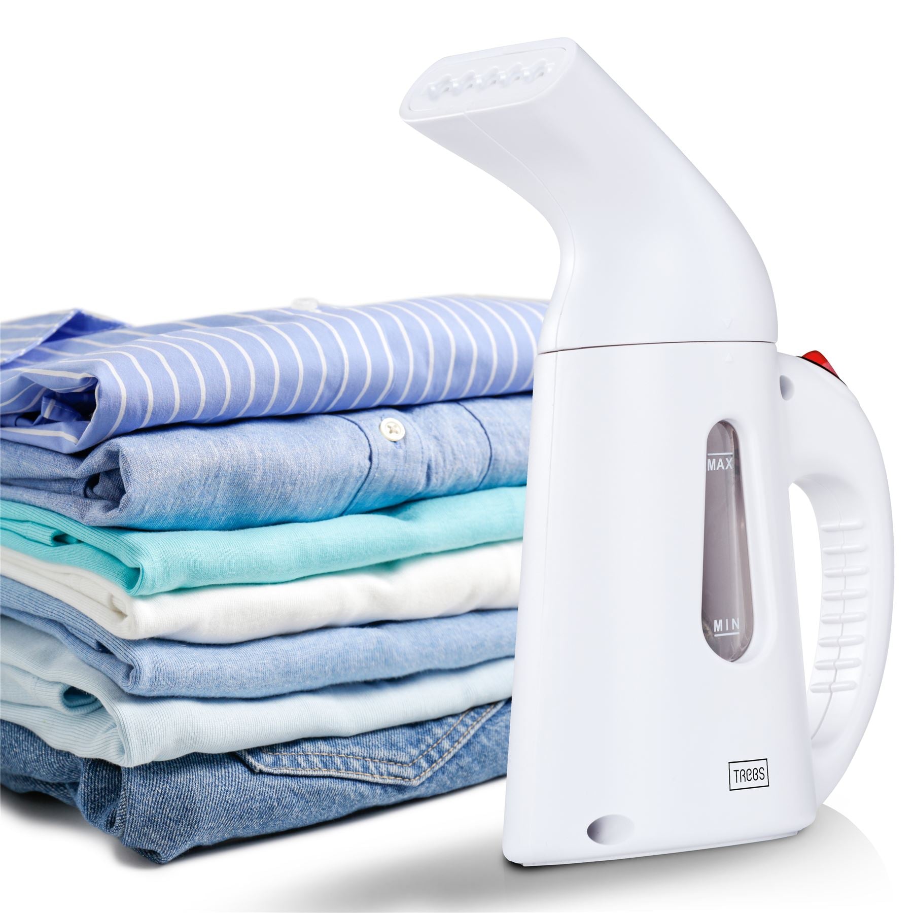 Trebs Clothes Steamer 800W, Handheld Steamer Clothing, Jet Steam for Home or Travel, Portable Garment Steamer Iron Removes Wrinkle and Odours with Detachable Water Tank