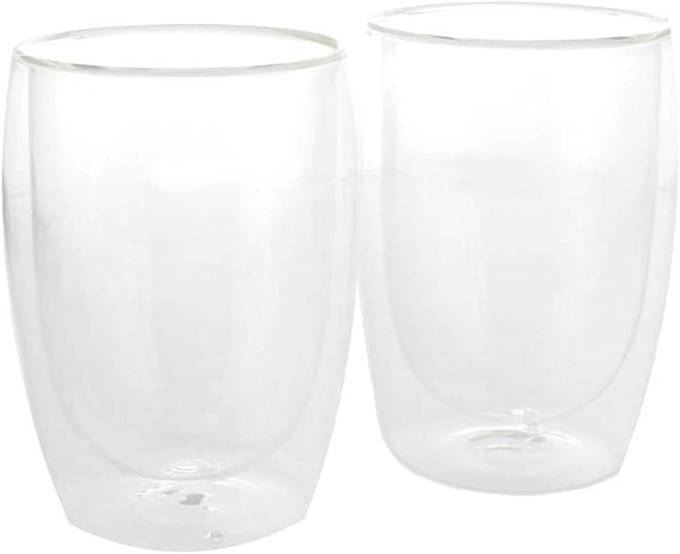 Set of 2 Glass Double-Walled Thermal Cappuccino Glass Set Borosilicate Glass