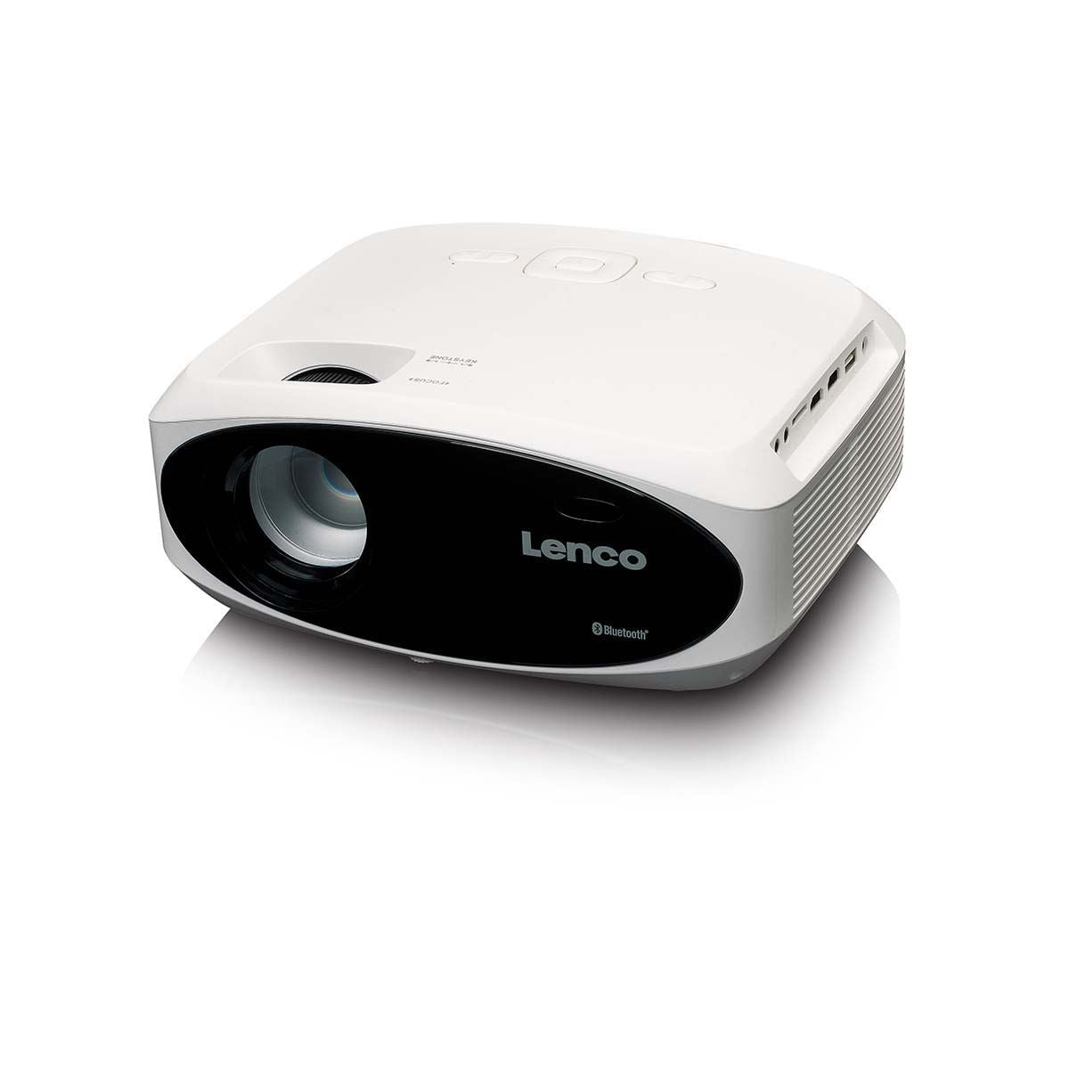 Lenco LCD Projector and Bluetooth® with high resolution, supports Full HD 1080P content White