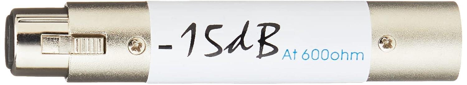 XLR Balanced Attenuator Adaptor-15dB 3Pin Audio Connector IN LINE VOLUME Adapter