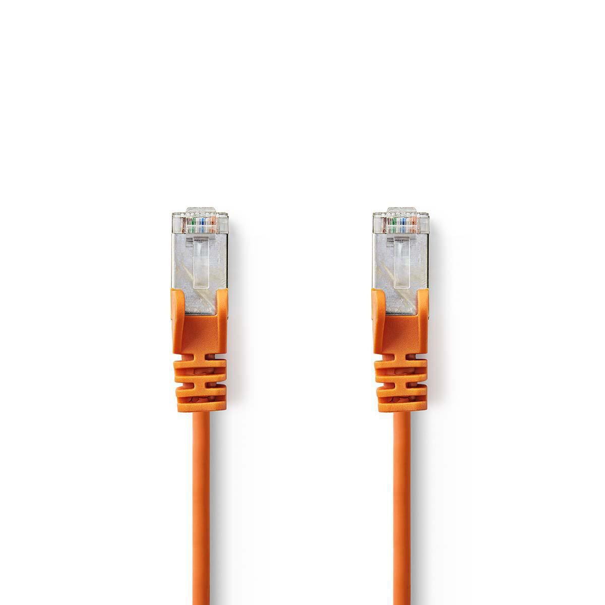 Nedis CAT5e Network Cable | SF/UTP | RJ45 Male | RJ45 Male | 7.50 m | Round | PVC | Orange | Polybag