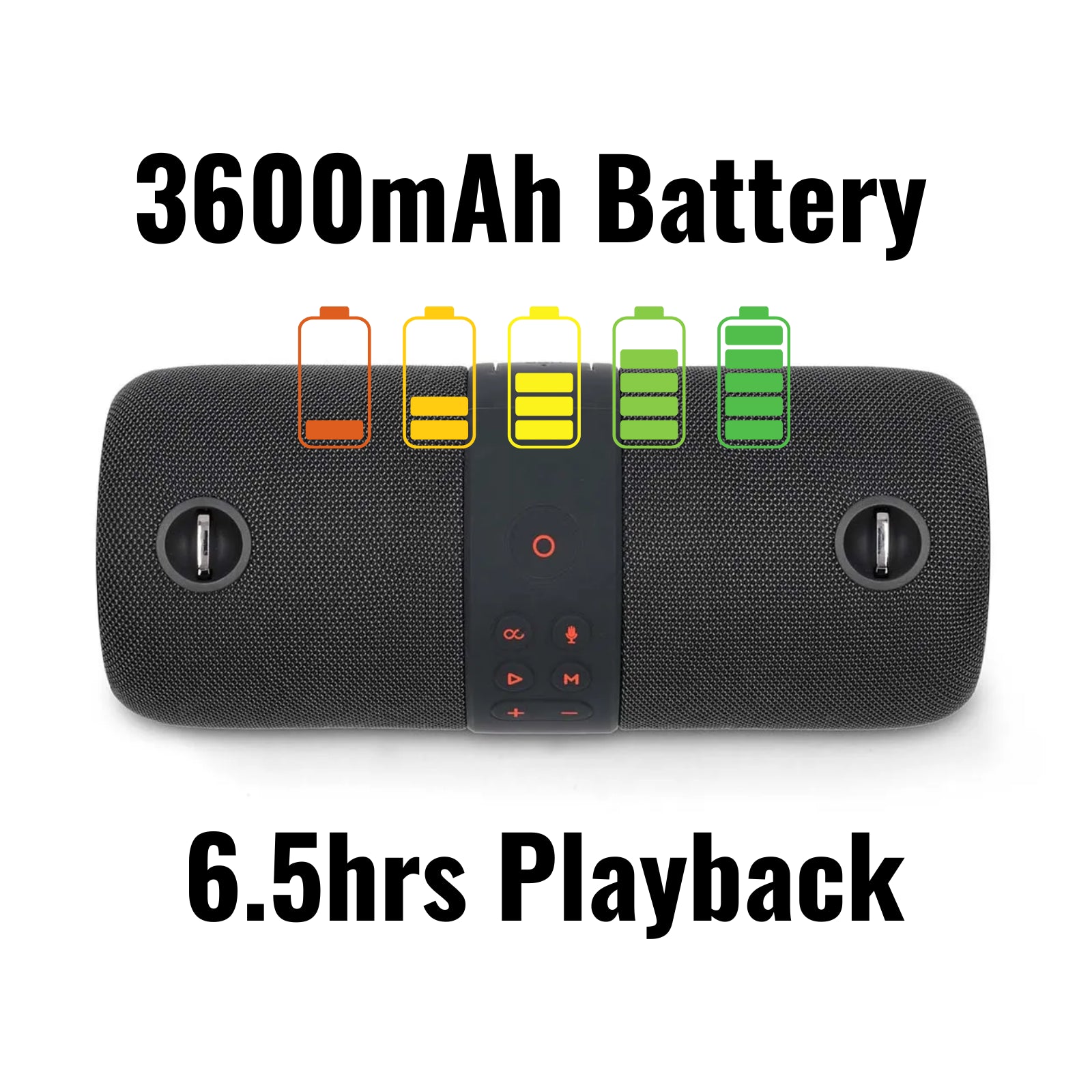 Nedis Bluetooth Speaker, 40W Portable Wireless Stereo with Built-In Mic, RGB LED Lights, IPX6 Water Resistant, TWS Pairing, USB-C Charging, Up to 6.5H Playtime - Black