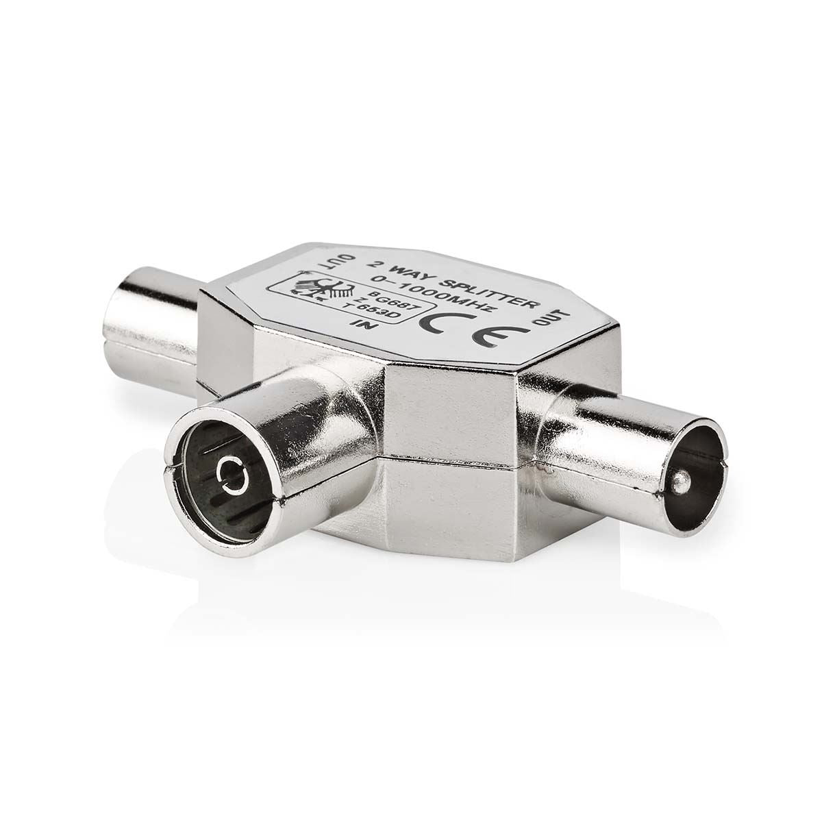 TV Antenna Adapter Splitter EC Ariel (Coax) Female to  2x Ariel Coax Male 75 Ohm T-Splitter