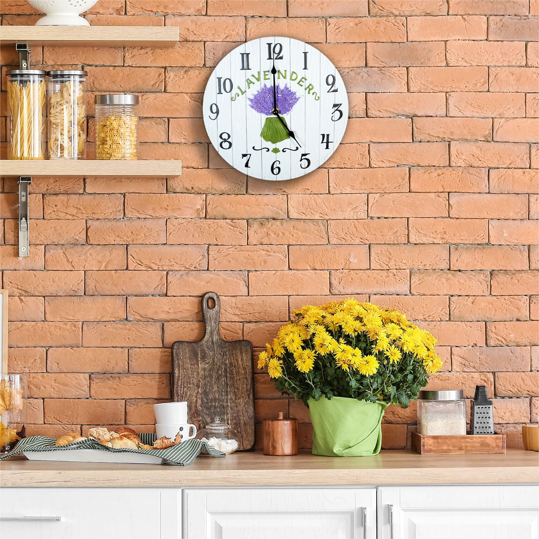 Lavender Design Outdoor/Indoor Wall Clock 27cm Round Analogue Battery Powered