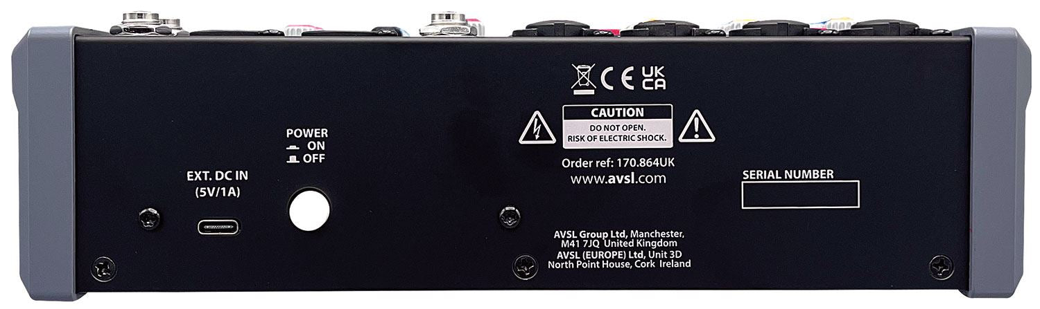 Citronic CMA-8 Compact Mixer with DSP FX and Bluetooth / USB Play & Record