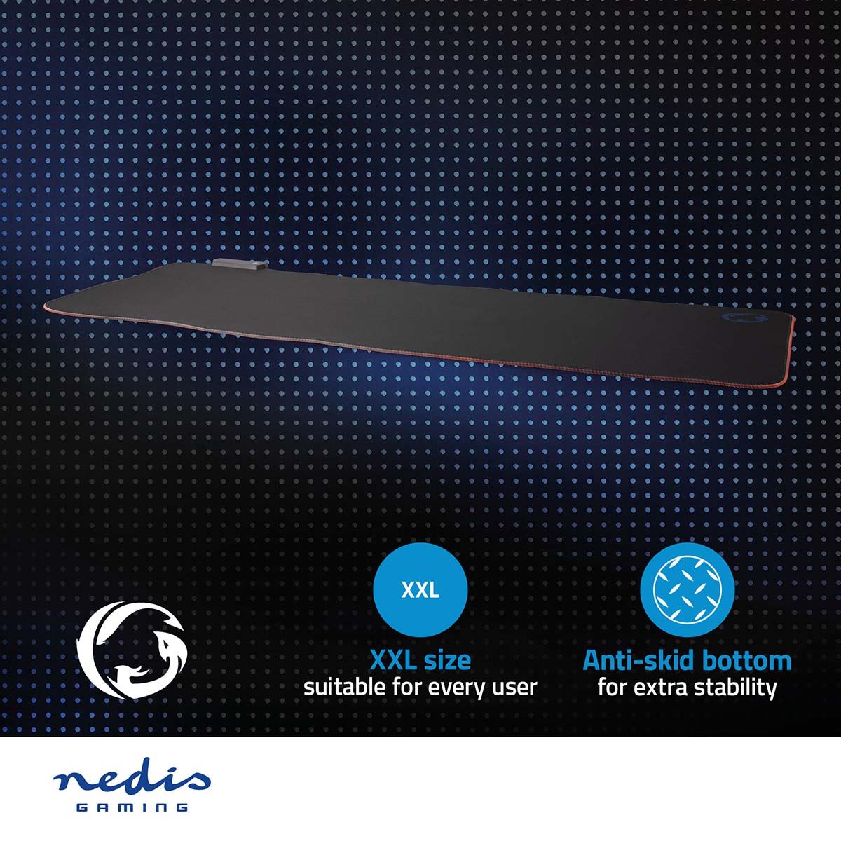 Nedis Gaming Mouse Pad | Microfiber / Rubber | Black