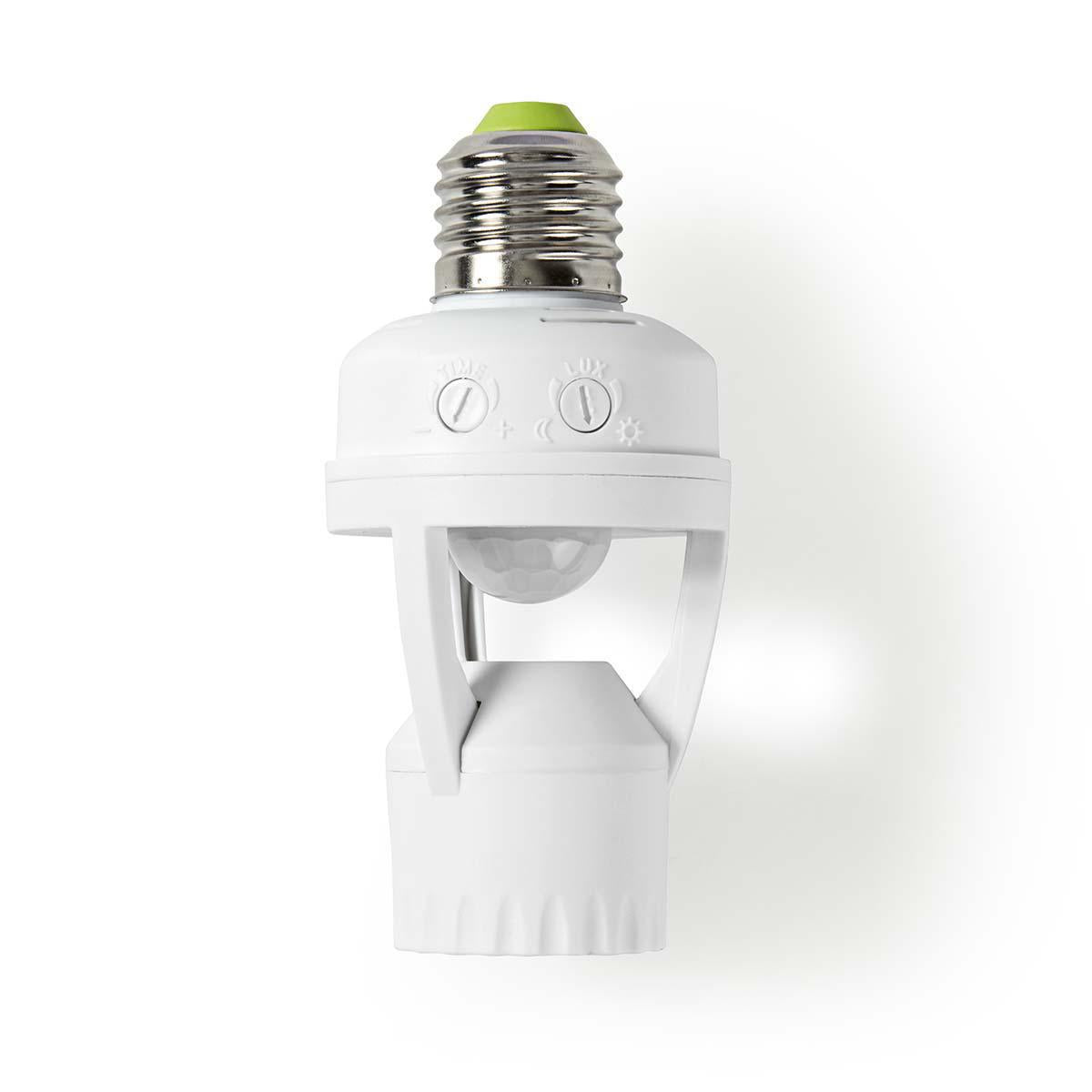 E27 Light Lamp Socket PIR Occupancy Motion Sensor Detector, Converter Adaptor, Ceiling Mount, 360 Degree 6m Range, White