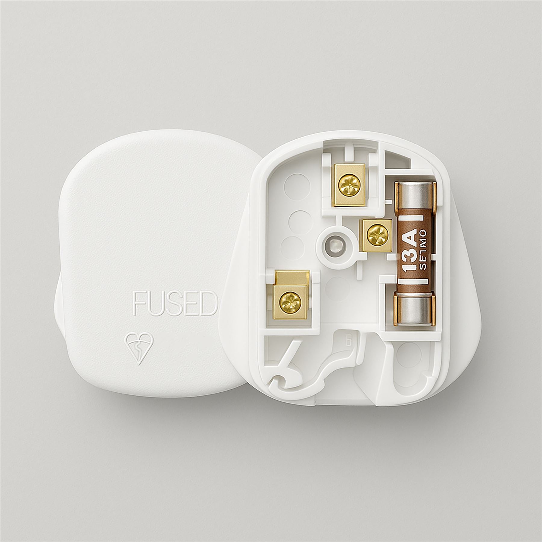 Rewireable Quick Fit 3 Pin UK Mains Plug Fitted with 13A Amp Fuse White