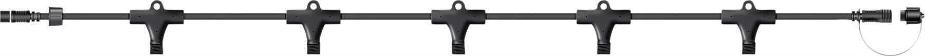 Easy-Connect 5 Way Multi Splitter Connectors Rubber Cable - Black