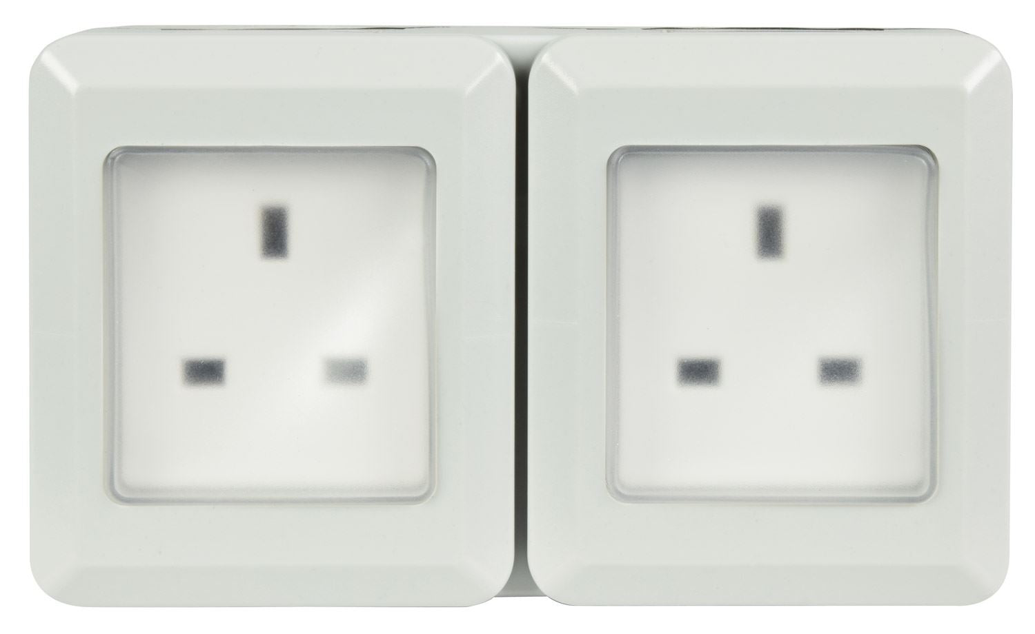 Mercury Weatherproof 2 Gang Outdoor IP55 Double Twin Socket Unswitched Garden Outside