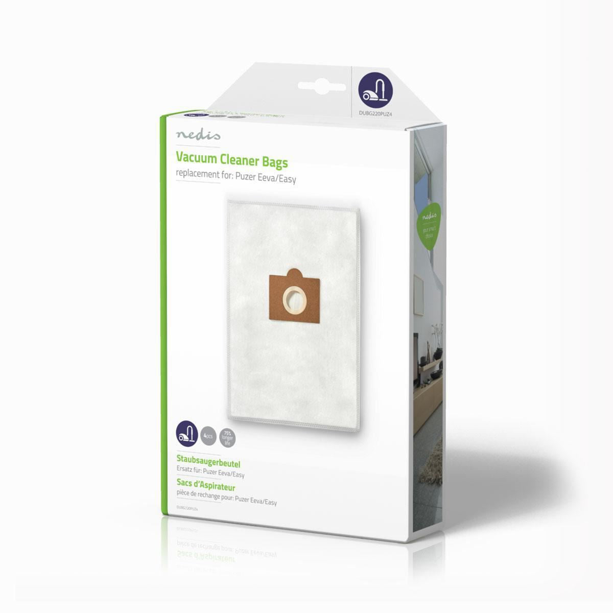 Nedis Vacuum Cleaner Bag | 4 pcs | Synthetic | Most sold for: Puzer Eeva/Easy | White
