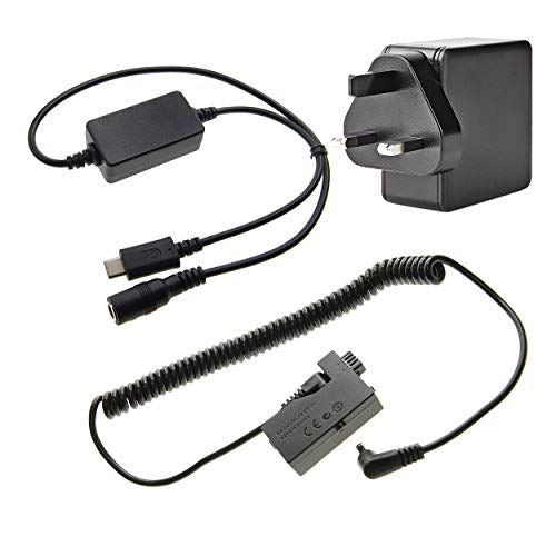 Ex-Pro On-The-Move USB-C PD System, USB-C to DC Coupler Cable Converter Adapter with Ex-Pro LP-E5 DR-E5 Battery Coupler, for Canon EOS 450D, 500D, 1000D, Kiss X2, Kiss X3, Rebel T1i, Rebel Xs, Rebel Xsi