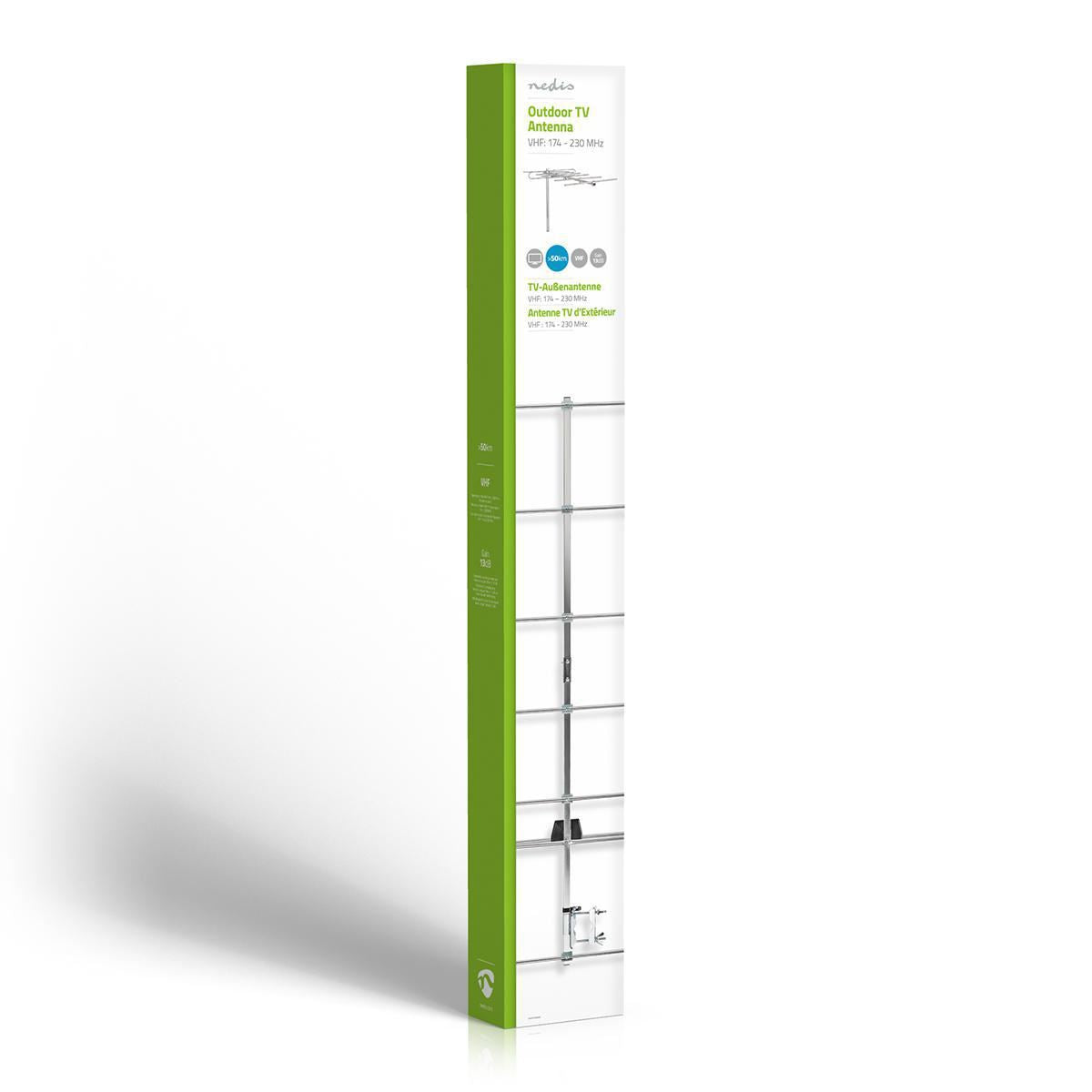 Nedis Outdoor TV Aerial Antenna 13dB 7 Element VHF Freeview Digital Foldable Design