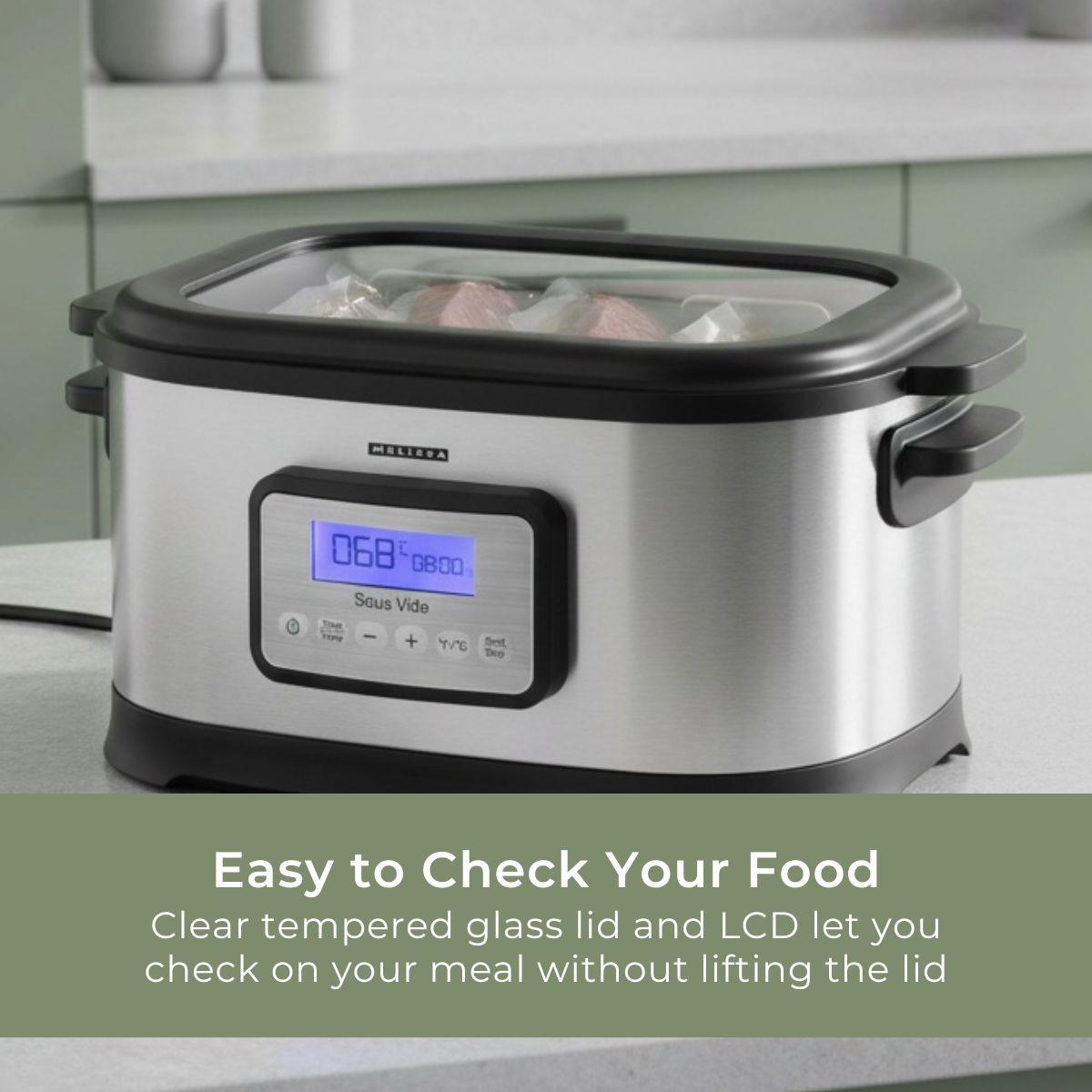 MELISSA Le-France Sous Vide 6L 520W, "French Under Vacuum Cooking" Cooker with LCD Timer, Healthier Juicery and Flavoursome, Stainless Steel / Black