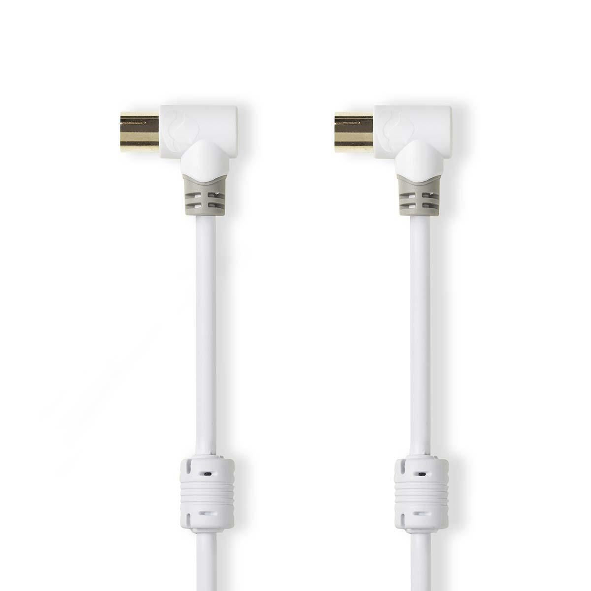 Nedis Coax Cable | IEC (Coax) Male | IEC (Coax) Female | Gold Plated | 75 Ohm | Double Shielded | 5.00 m | Round | PVC | White