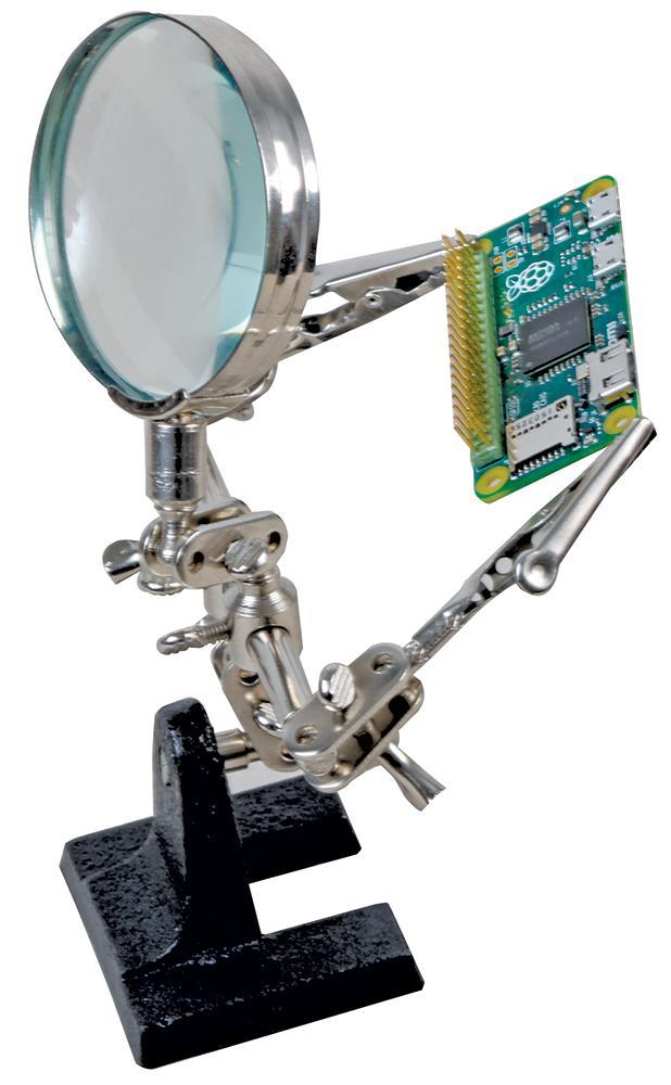 Duratool Third Hand with Magnifier, Helping Hand Tool with Adjustable Joints, 2 x Crocodile Clips, and 60mm Magnifying Glass Lens for Solde...