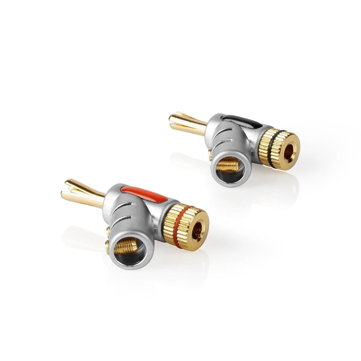 Nedis Banana Connector | Straight | Male | Gold Plated | Screw | Cable input diameter: 7.4 mm | Zinc Alloy | Silver | 2 pcs | Box