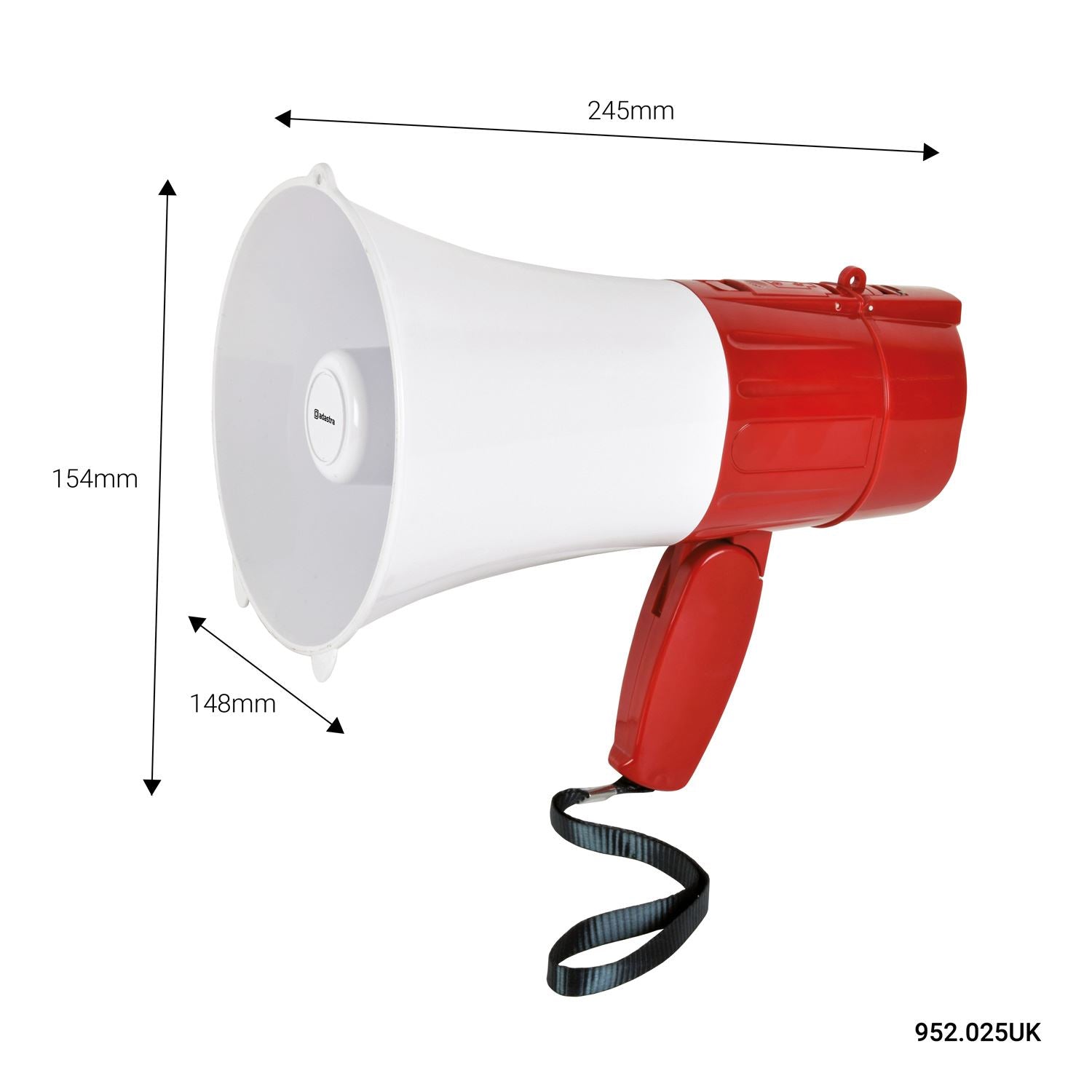 Adastra 15w Compact Rechargeable Megaphone with Bluetooth, voice and Siren