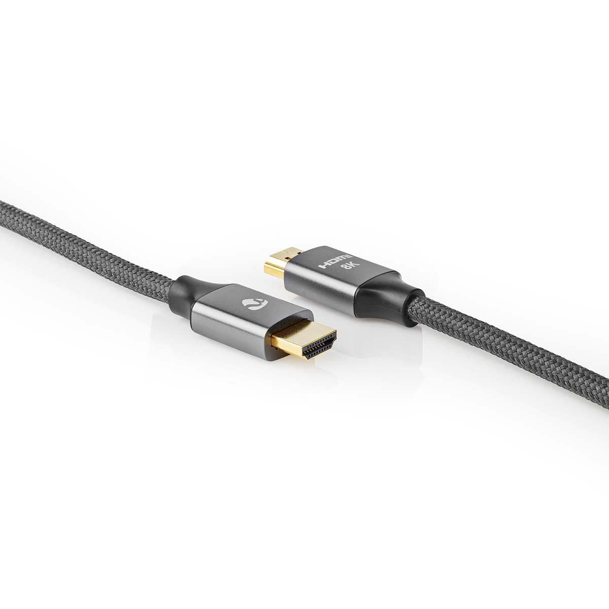 Nedis Ultra High Speed HDMI™ Cable | HDMI™ Connector | HDMI™ Connector | 8K@60Hz | 48 Gbps | 5.00 m | Round | 6.7 mm | Gun Metal Grey | Cover Window Box