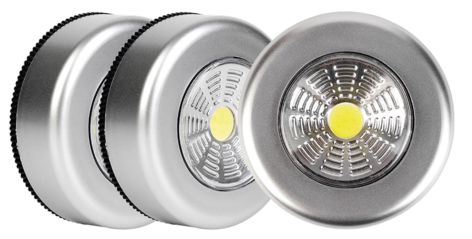 Lyyt Set of 3 Battery Powered COB LED Push Lights, Self Adhesive – Bright, Long-Lasting, & Easy to Install | Wardrobes, Cupboards, Under Stairs, Deep Drawers & Attic Spaces