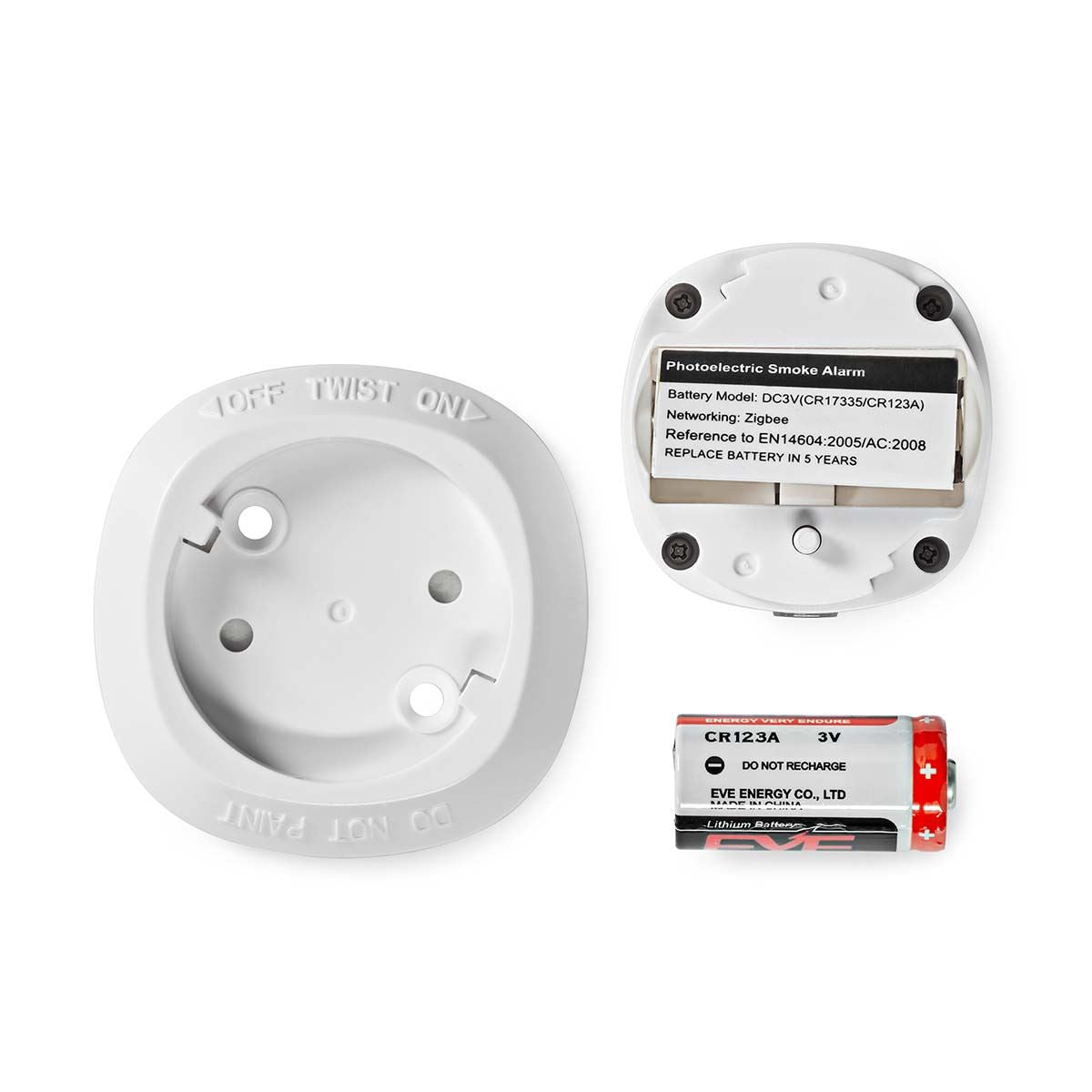 Nedis SmartLife/Tuya Smoke Detector | Zigbee 3.0 | Battery Powered | Sensor life cycle: 10 year | EN 14604 | Max. battery life: 60 Months | 85 dB | White | 1 Unit
