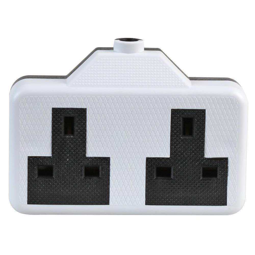 2 Gang High Impact Trailing Mains Powet Extension Socket, 13A - White