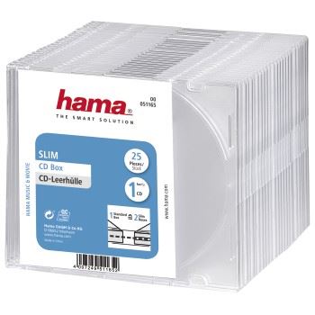 Hama 25 CD/DVD Slim Jewel Case  -Transparent