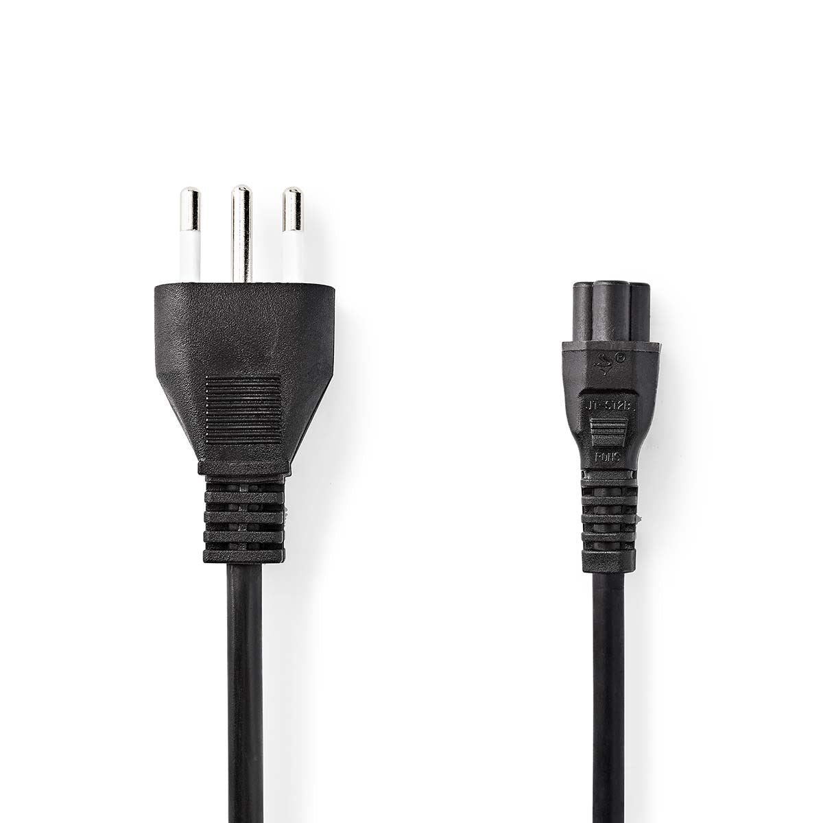 Nedis Power Cable | Italy Male | IEC-320-C5 | Straight | Straight | Nickel Plated | 2.00 m | Round | PVC | Black | Label