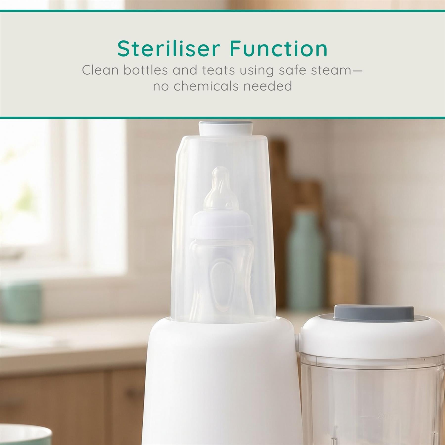 Alecto 5-in-1 Baby Food Maker, One Step Baby Food Processor Blender Grinder Puree Maker, Blend, Warm, Sterilize, Steam Cook, BPA-Free