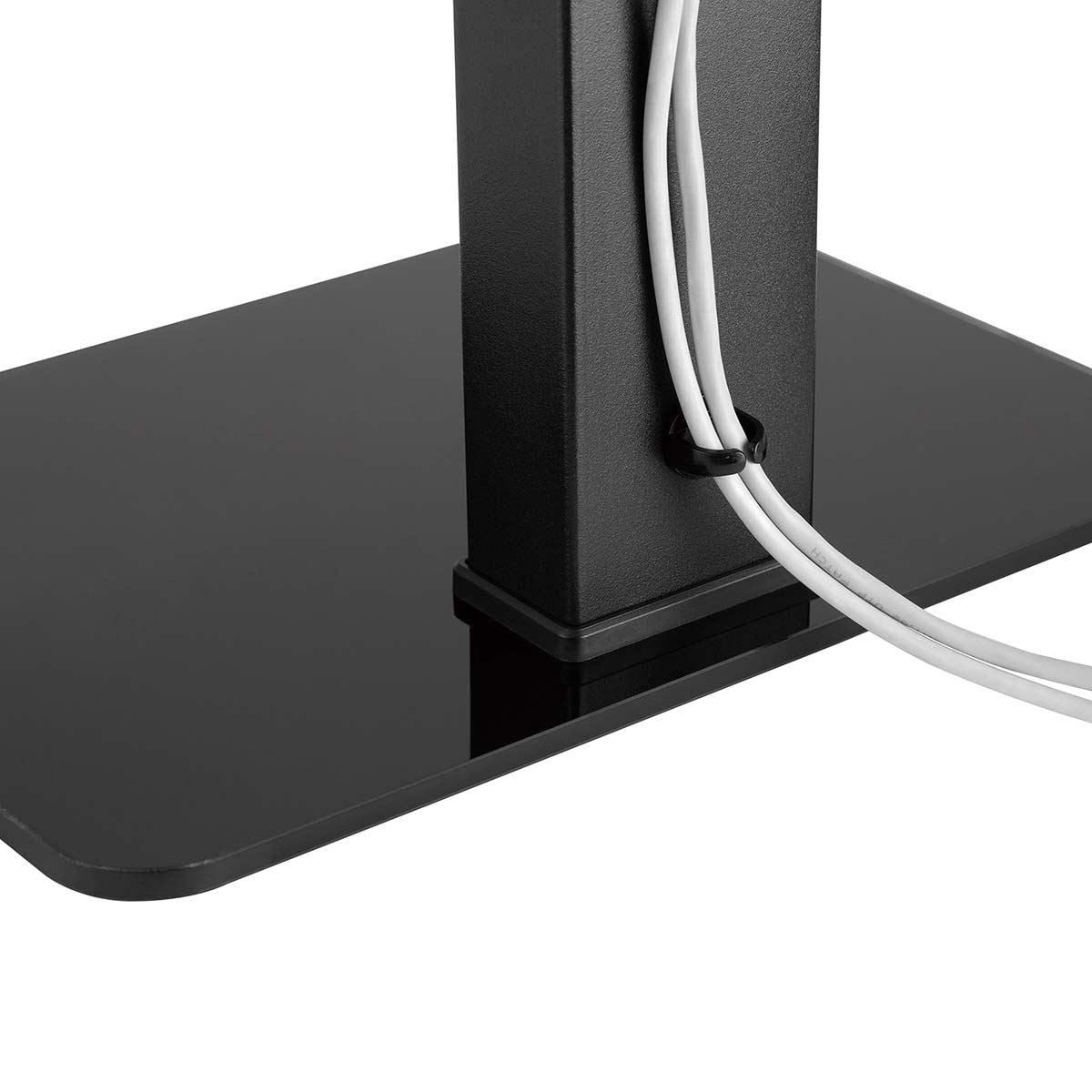 Nedis Fixed TV Desk Stand | 37 - 70 " | Maximum supported screen weight: 40 kg | Adjustable pre-fixed heights | Steel / Tempered Glass | Black
