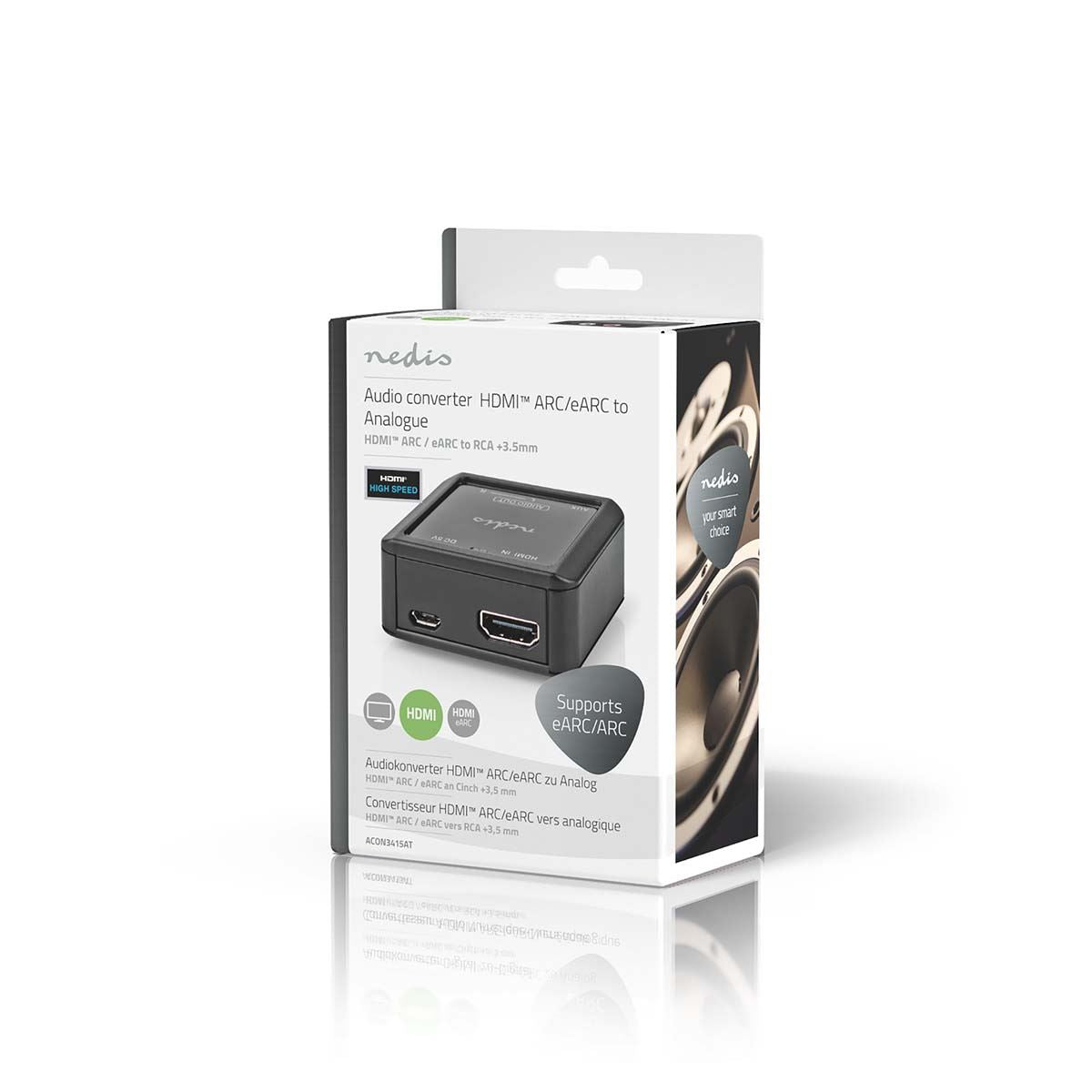 Nedis Digital Audio Converter | 1-way | Connection input: HDMI™ Input to Connection output: 2x (2x RCA Female) / 3.5 mm | Automatic | Anthracite