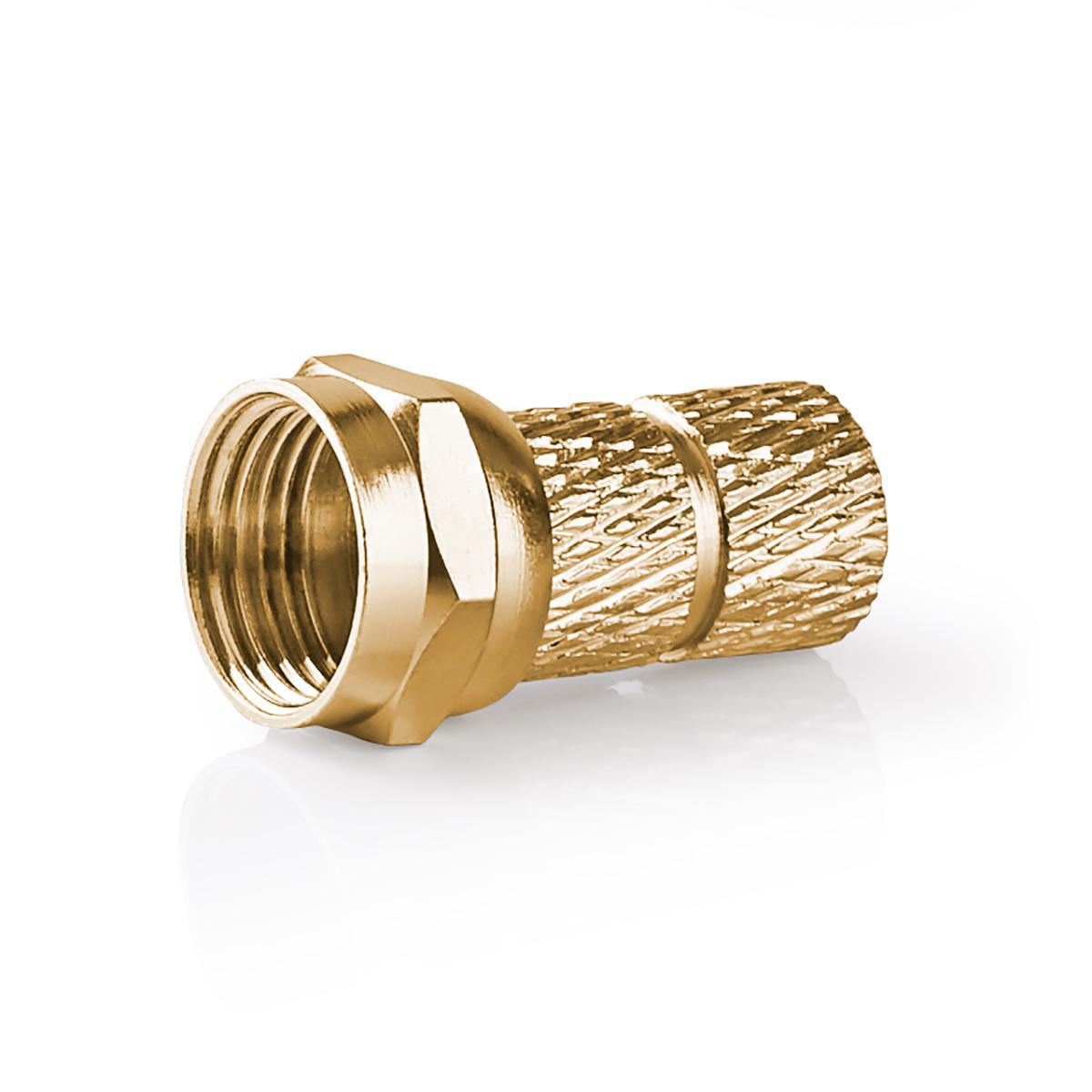 Nedis F-Connector | Straight | Male | Gold Plated | 75 Ohm | Twist-on | Cable input diameter: 5.5 mm | Copper | Metal | 2 pcs | Window Box