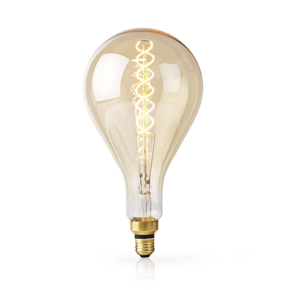 Nedis LED Filament Bulb E27, Dimmable Circular-Shaped Retro Bulb, 280 Lumen, 5W, Warm White 2000K, 330 Degree Beam, Eco-Friendly Glass, 20,000H Lifetime