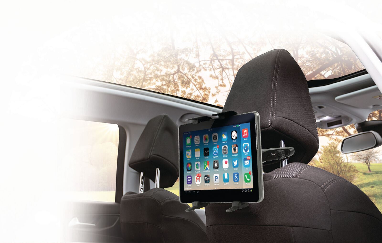 Nedis Tablet Car Mount | Maximum screen size compatibility: 12 " | In-Car Window and Headrest | Adjustable