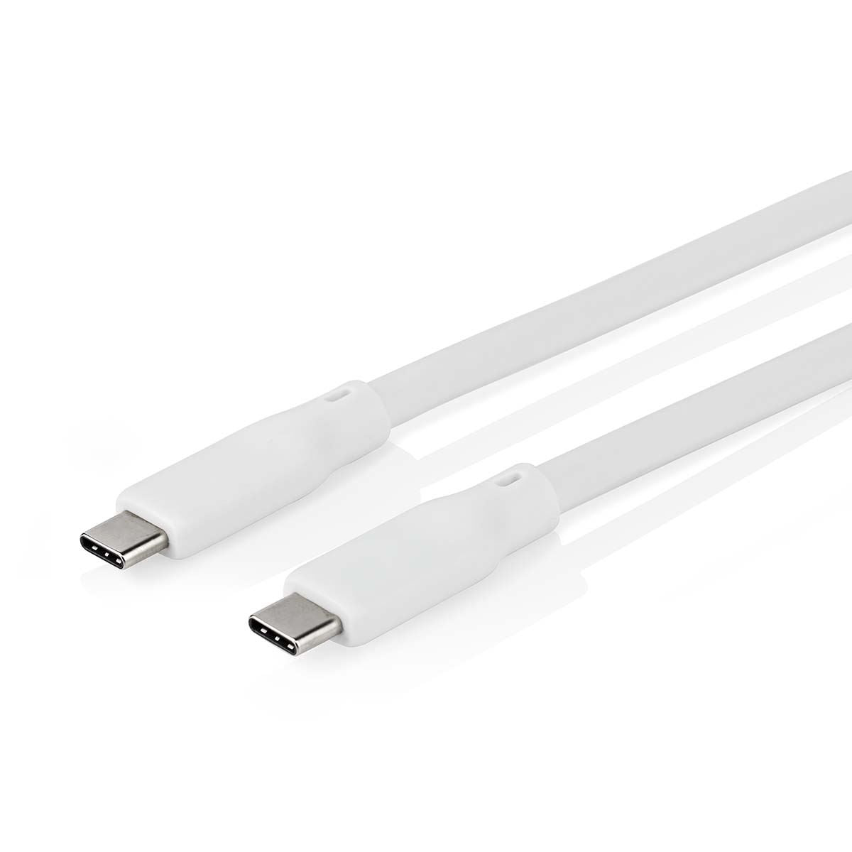 Nedis USB Cable | USB 3.2 Gen 2 | USB-C™ Male | USB-C™ Male | 240 W | 8K@30Hz | 20 Gbps | Nickel Plated | 1.00 m | Round | Silicone | White | Box