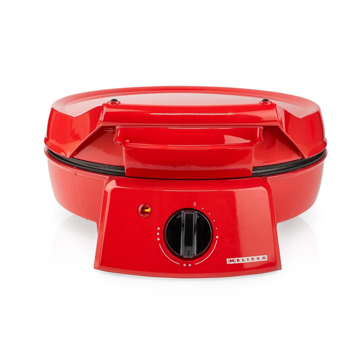 MELISSA 12" Electric Pizza Maker & Table Top Grill, Indoor Portable Pizza Oven with Non-Stick 12" Plates, 3 Heat Settings Max 230°C - Retro Red