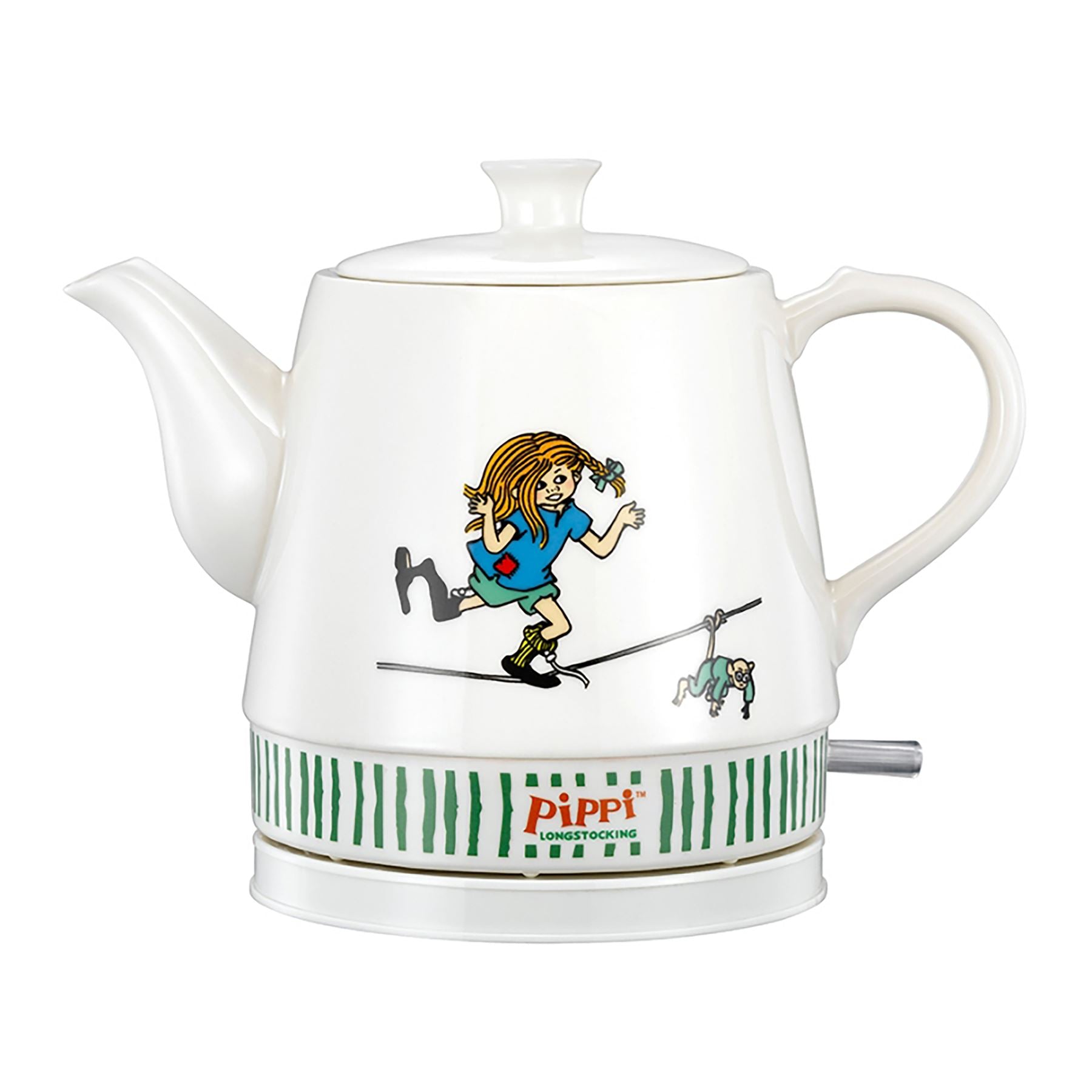 Pippi Longstocking Collectables, Cordless Electric Ceramic Kettle, 0.8L, 1750W, Pippi design - White