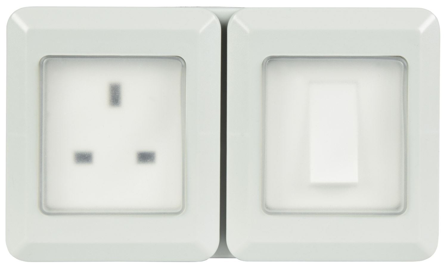 Mercury Weatherproof 1 Gang Outdoor IP55 Single Switch and Socket Garden Outside Use