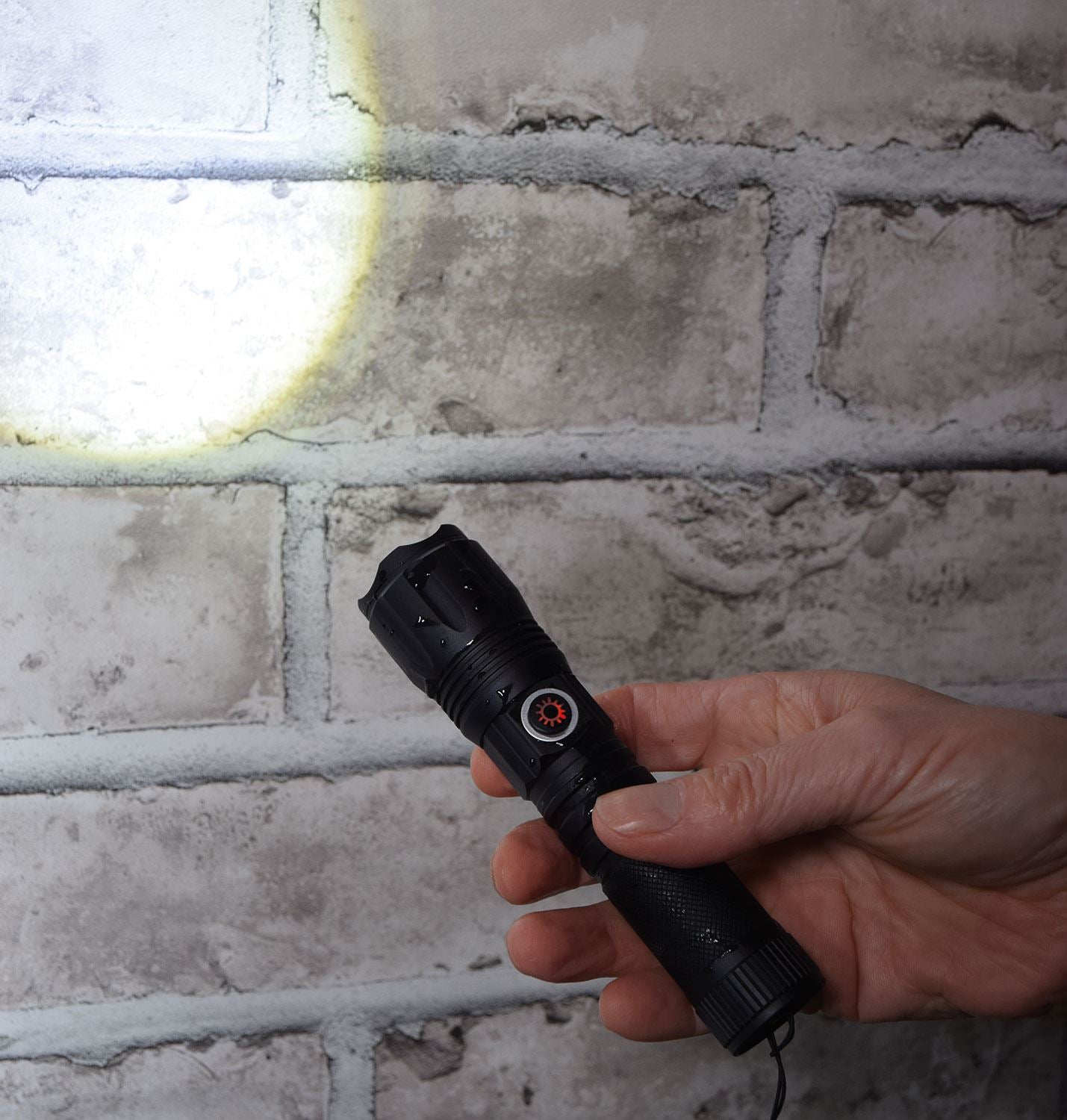 Mercury Rechargeable LED Flashlight: Rugged Water Resistant Metal Construction, Super Bright, and Versatile with 4 Lighting Modes, high, Low, Strobe & SOS