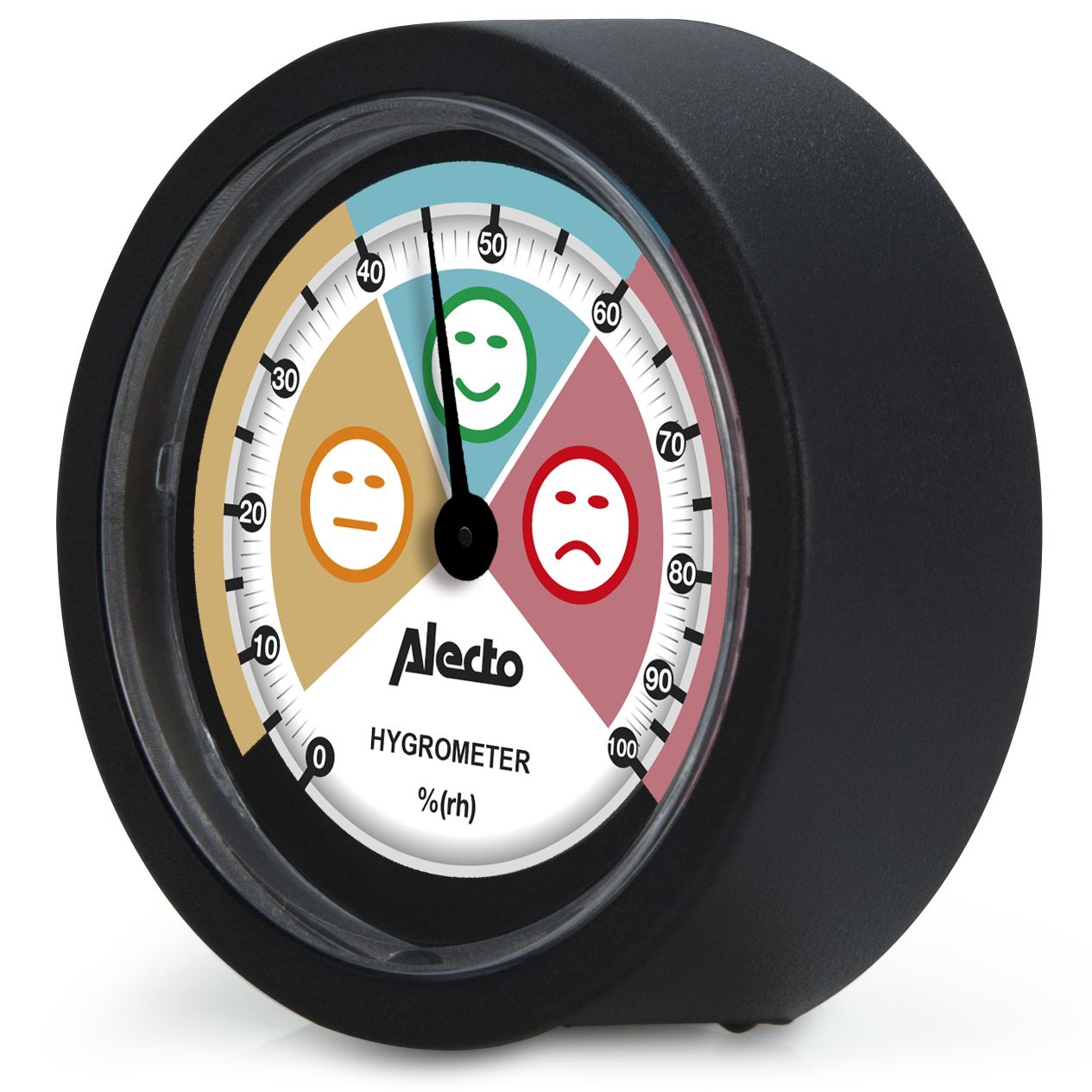 Alecto Analog Hygrometer Humidity Meter Indoor Monitor for Cellar, Room, Baby Room, Greenhouse & more - Black