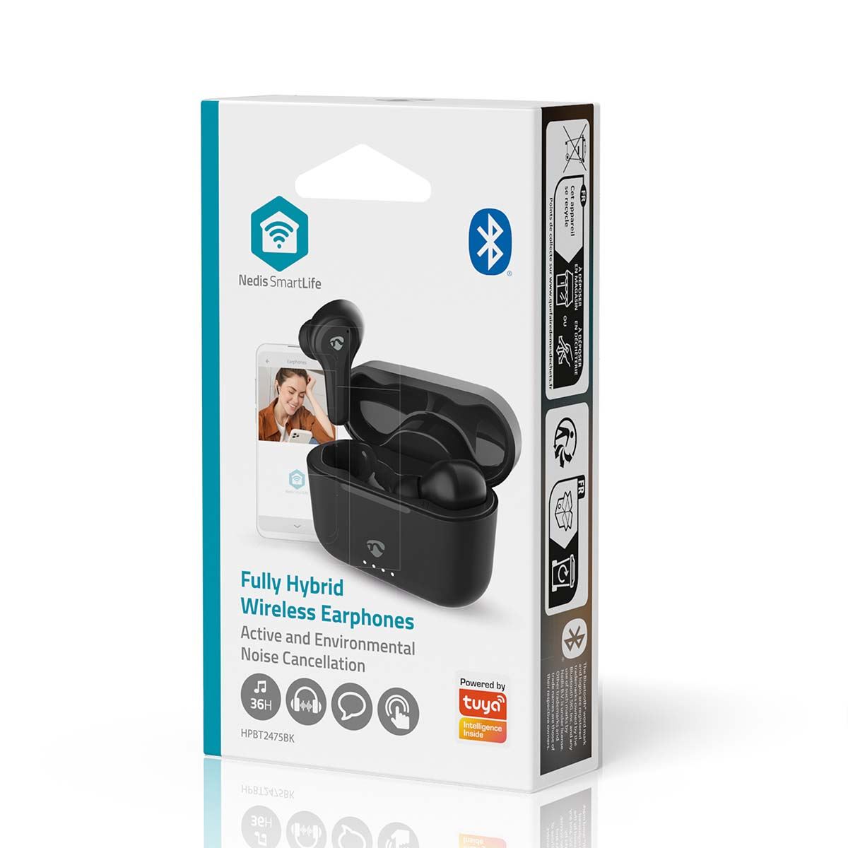 Nedis Fully Hybrid ENC + ANC Wireless Bluetooth® In-Ear Earphones ® Touch Control