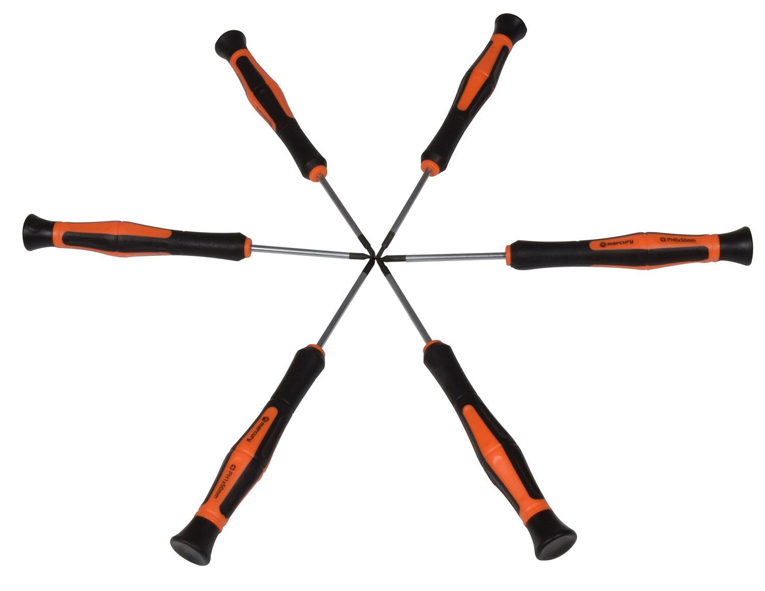 Mercury Precision Soft Grip Screwdriver Set for Small Screws Philips and Flat Set 6pcs
