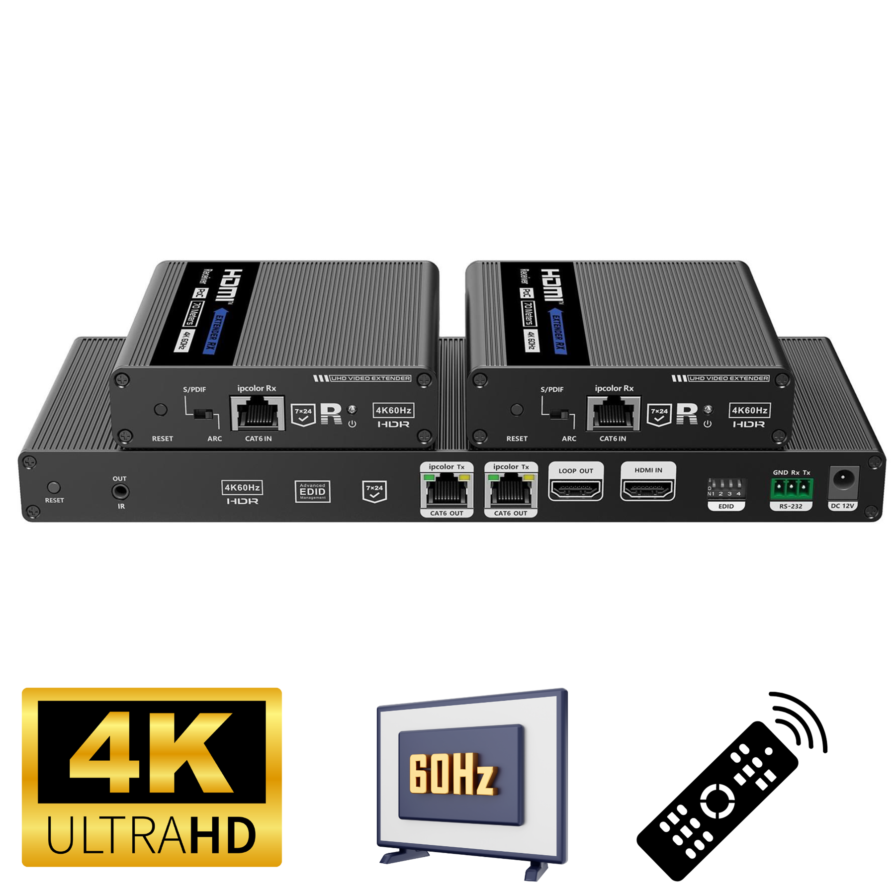 HDMI Distributor 3 Port HDMI Splitter 1x3 4K 60Hz HDMI Video Splitter 1 In 3 out