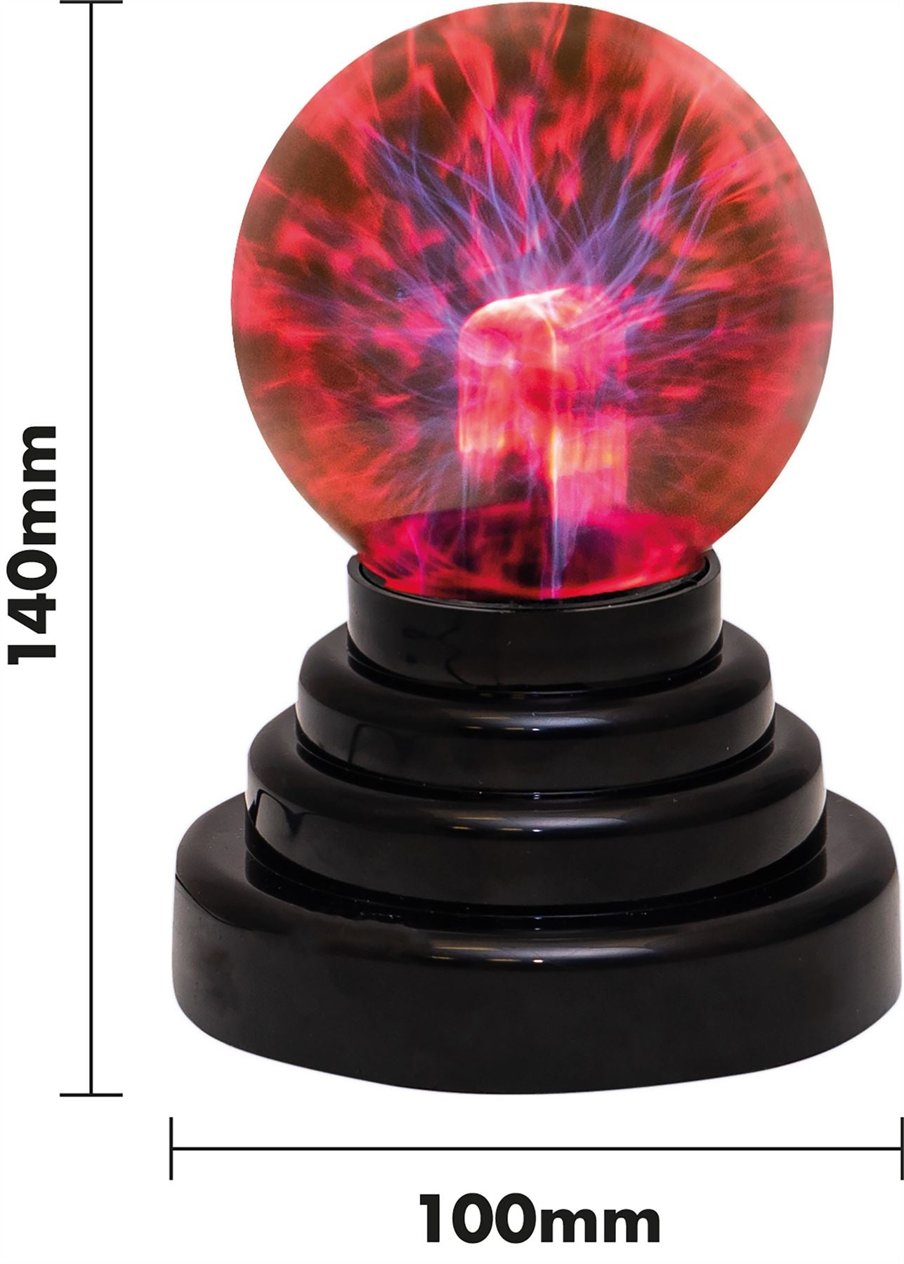 3" Plasma Ball Globe Light Glowing Retro Classic Tesla Lamp Touch Activated