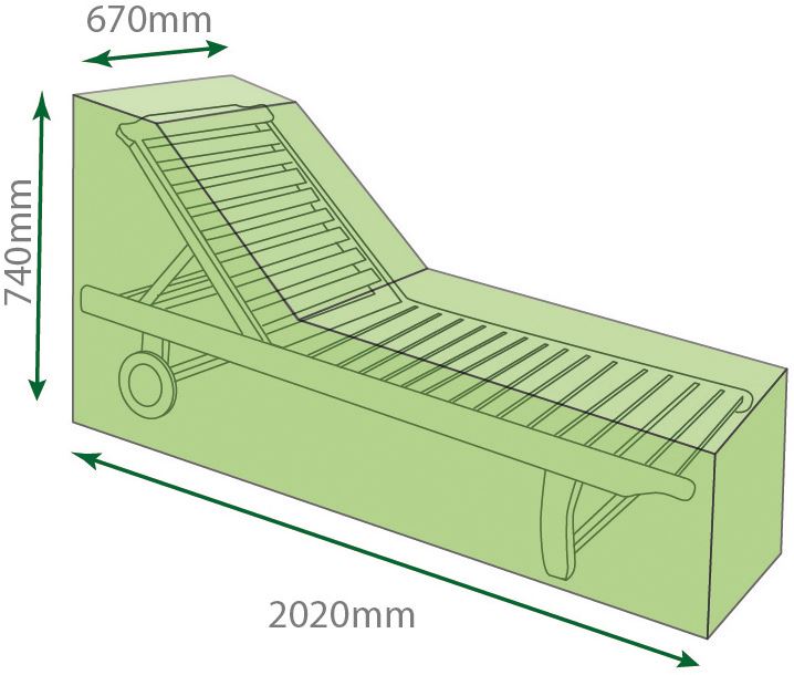 Water Resistant Sun lounger Cover H 740mm W: 2020mm D: 670mm