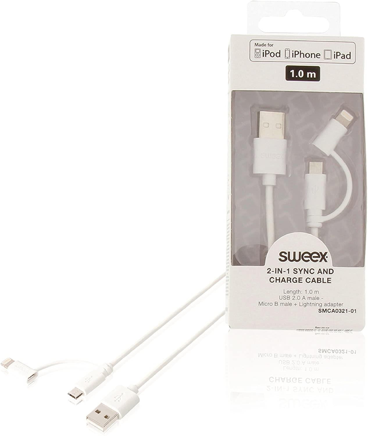 Sweex Lightning Cable & Micro USB Combo| USB 2.0 | Apple Lightning 8-Pin | Micro USB B | USB-A Male | 480 Mbps | Nickel Plated | 1.00 m |