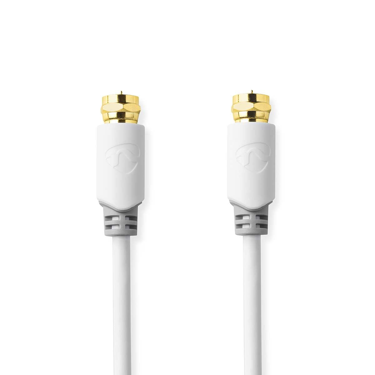Nedis Satellite & Antenna Cable | F Male | F Male | Gold Plated | 75 Ohm | Single Shielded | 10.0 m | Round | PVC | White | Window Box