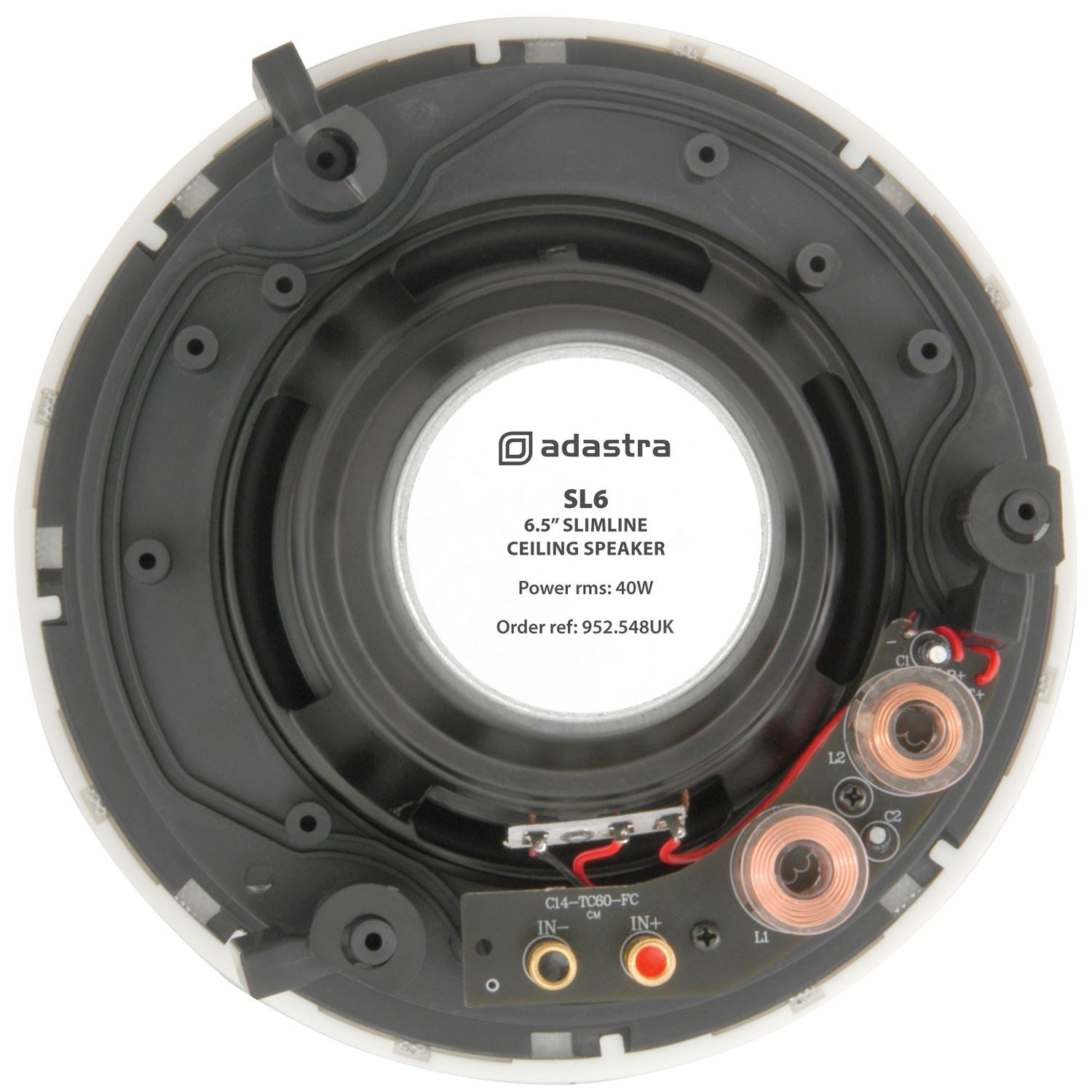 Adastra SL6 Slimline Discreet Ceiling Speakers - 6.5" (Pair) White