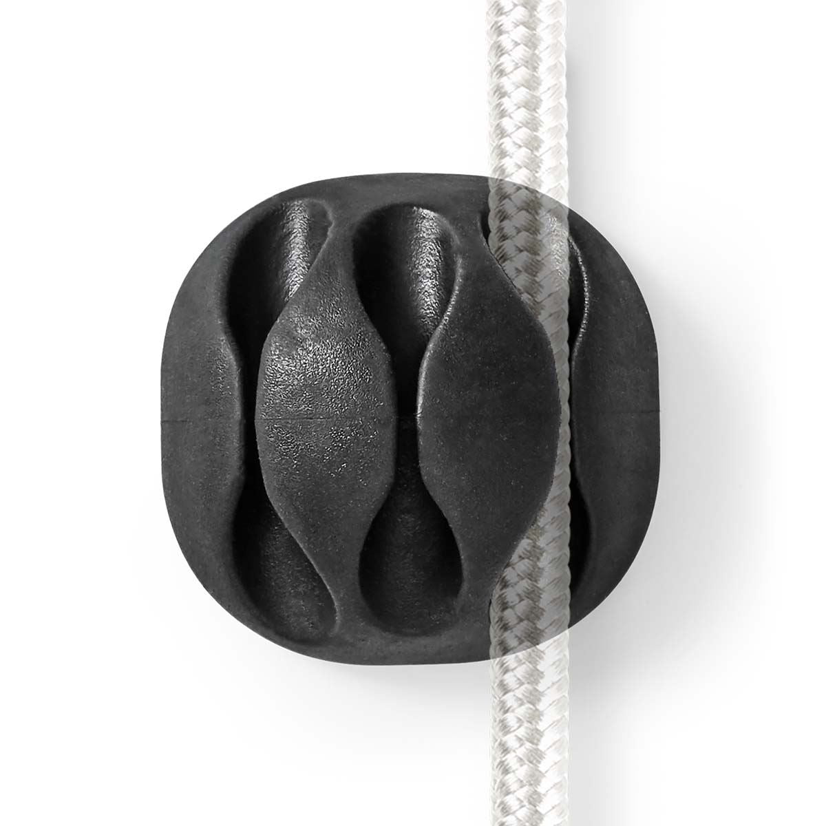 Nedis Cable Management | Cable Clip | Click and Go | 4 pcs | Number of slots: 3 Slots | Maximum cable thickness: 5.3 mm | TPE | Black