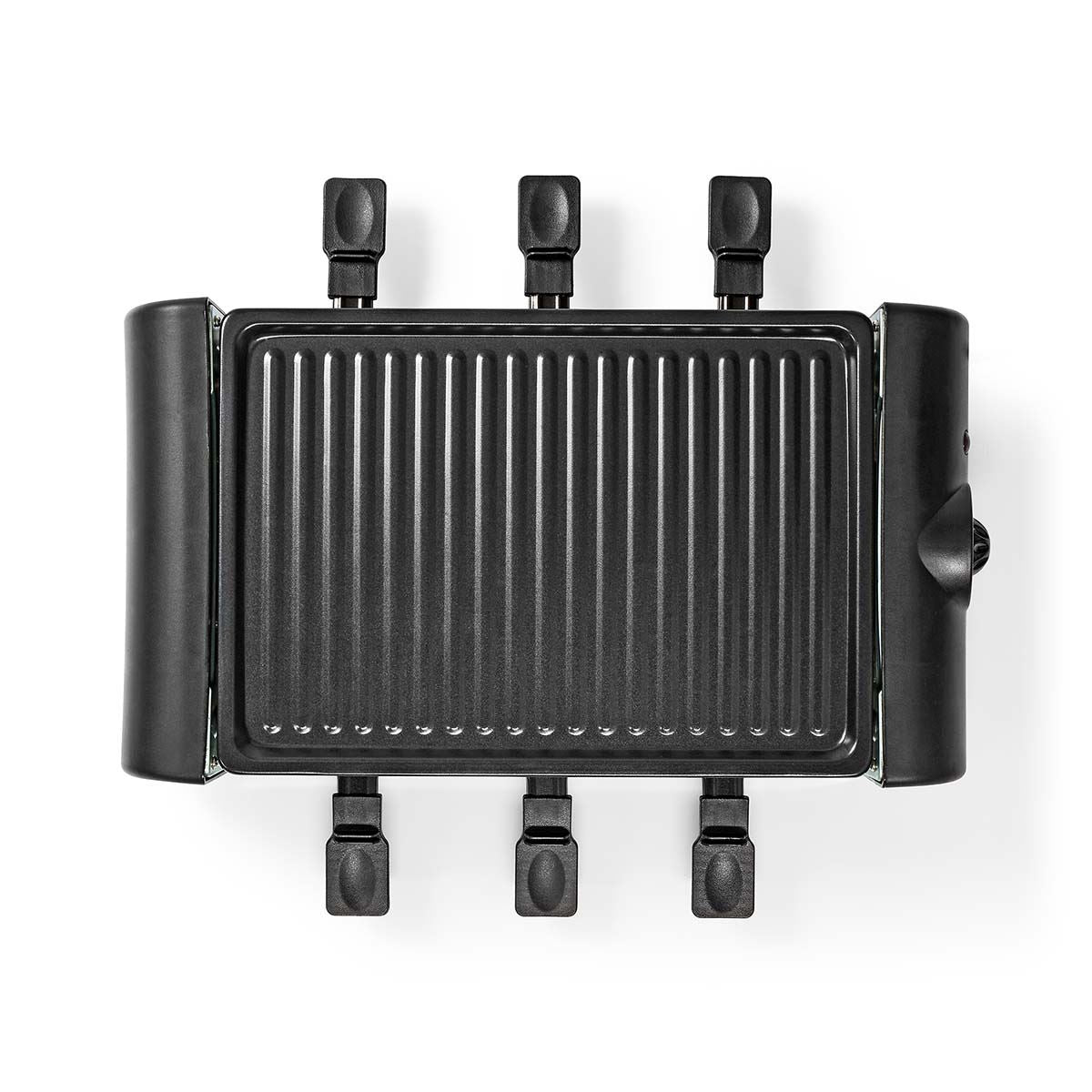 Nedis BBQ Raclette Grill 6 Person Set Pans & Spatulas Electric Cooker Grill Hot Plate